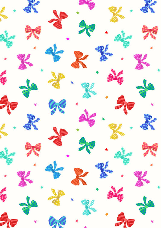 Small Things...Celebration Bows Multi Ivory Lewis and Irene Cotton Fabric LI-SM139