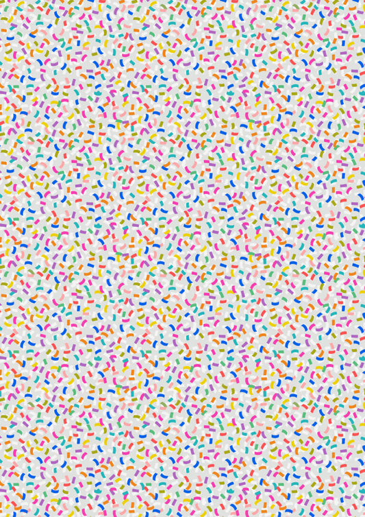Small Things...Celebration Confetti Multi Grey Lewis and Irene Cotton Fabric LI-SM133A
