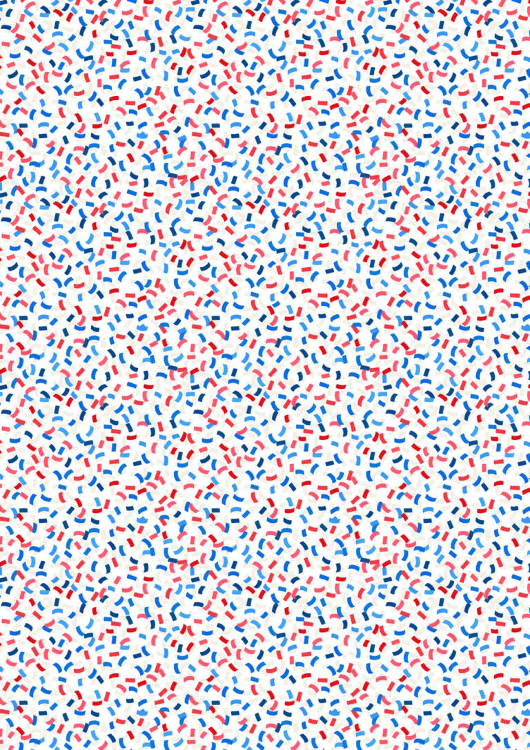 Small Things...Celebration Confetti Red Blue White Lewis and Irene Cotton Fabric LI-SM133B