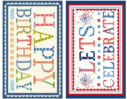 Small Things...Celebration Heirloom Happy Birthday Let Celebrate Panel 36" Lewis and Irene Cotton Fabric LI-SM145