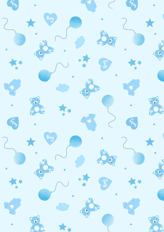 Small Things...Celebration New Baby Boy Toss Blue Lewis and Irene Cotton Fabric LI-SM144A