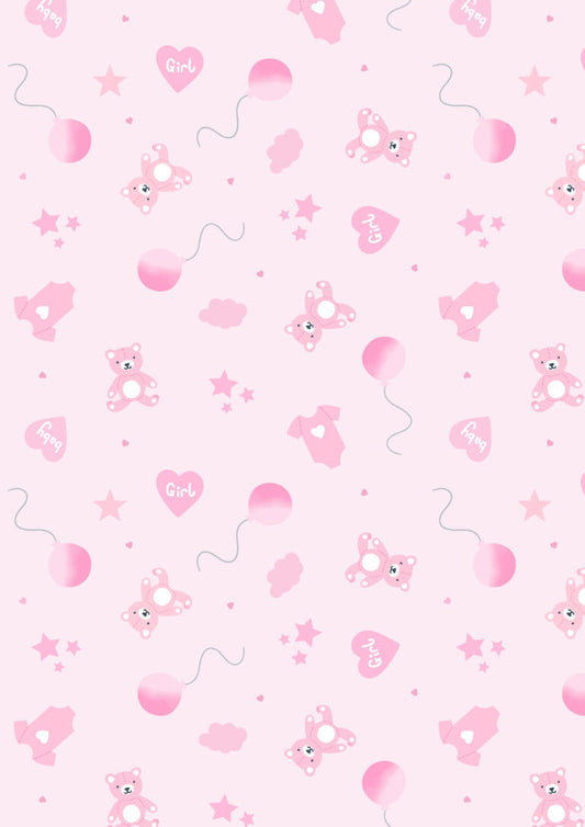 Small Things...Celebration New Baby Girl Toss Pink Lewis and Irene Cotton Fabric LI-SM144B