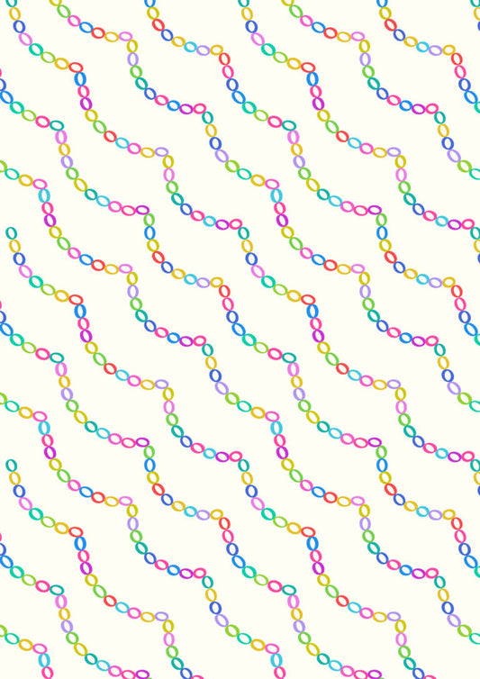 Small Things...Celebration Paper Chains Multi Ivory Lewis and Irene Cotton Fabric LI-SM134