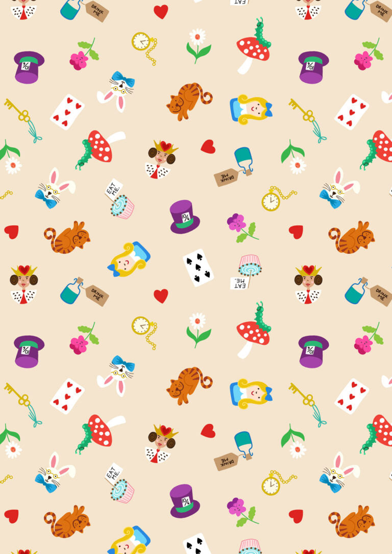 Small Things...Fairytales Wonderland Cream Lewis & Irene Cotton Fabric LI-SM121 | US Fabric Shop