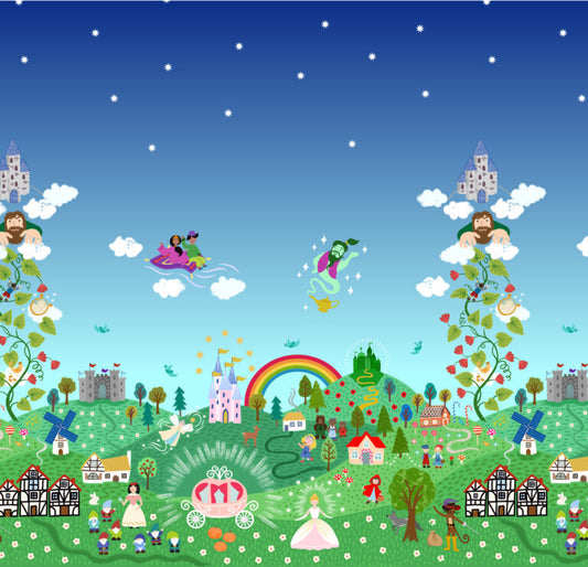 Small Things...Fairytales Double Edge Border Panel 18"x44" Lewis & Irene Cotton Fabric LI-SM130