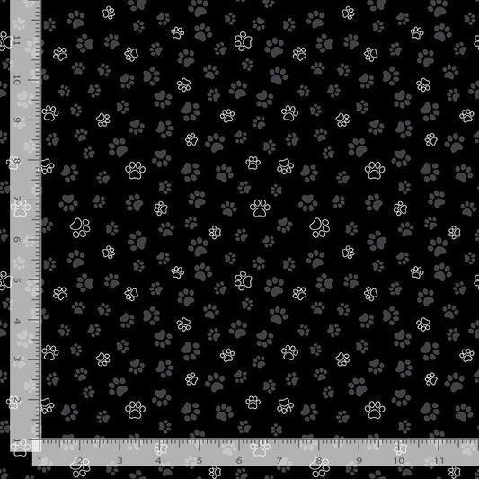 Smitten Kitten Cat Paws Black Timeless Treasures Cotton Fabric TT-CAT-CD2574-BLACK