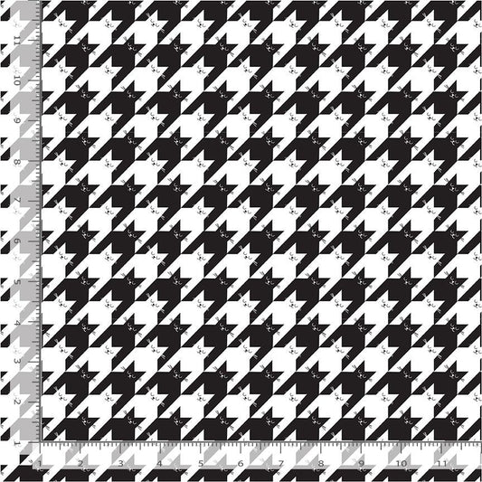 Smitten Kitten Kitty Houndstooth Black Timeless Treasures Cotton Fabric TT-CAT-CD2573-BLACK