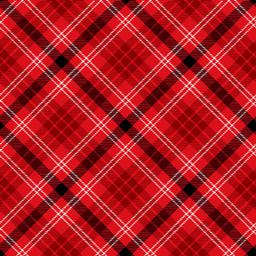 Snow Crew Bias Large Plaid Red Barb Tourtillotte Henry Glass Cotton Fabric