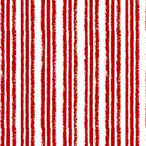 Snow Crew Fuzzy Stripe Red White Barb Tourtillotte Henry Glass Cotton Fabric