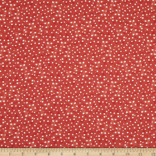Snow Fun Holiday Dots Red Bunnies Timeless Treasures Cotton Fabric