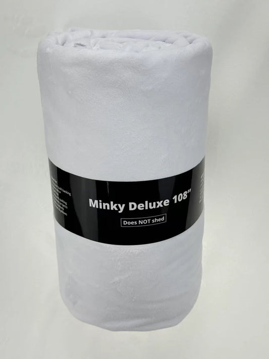 Snow Solid Minky Deluxe 3YD Precut 108" Wideback Sykel Enterprises Polyester Fabric SYK-1394-3YD-SNOW