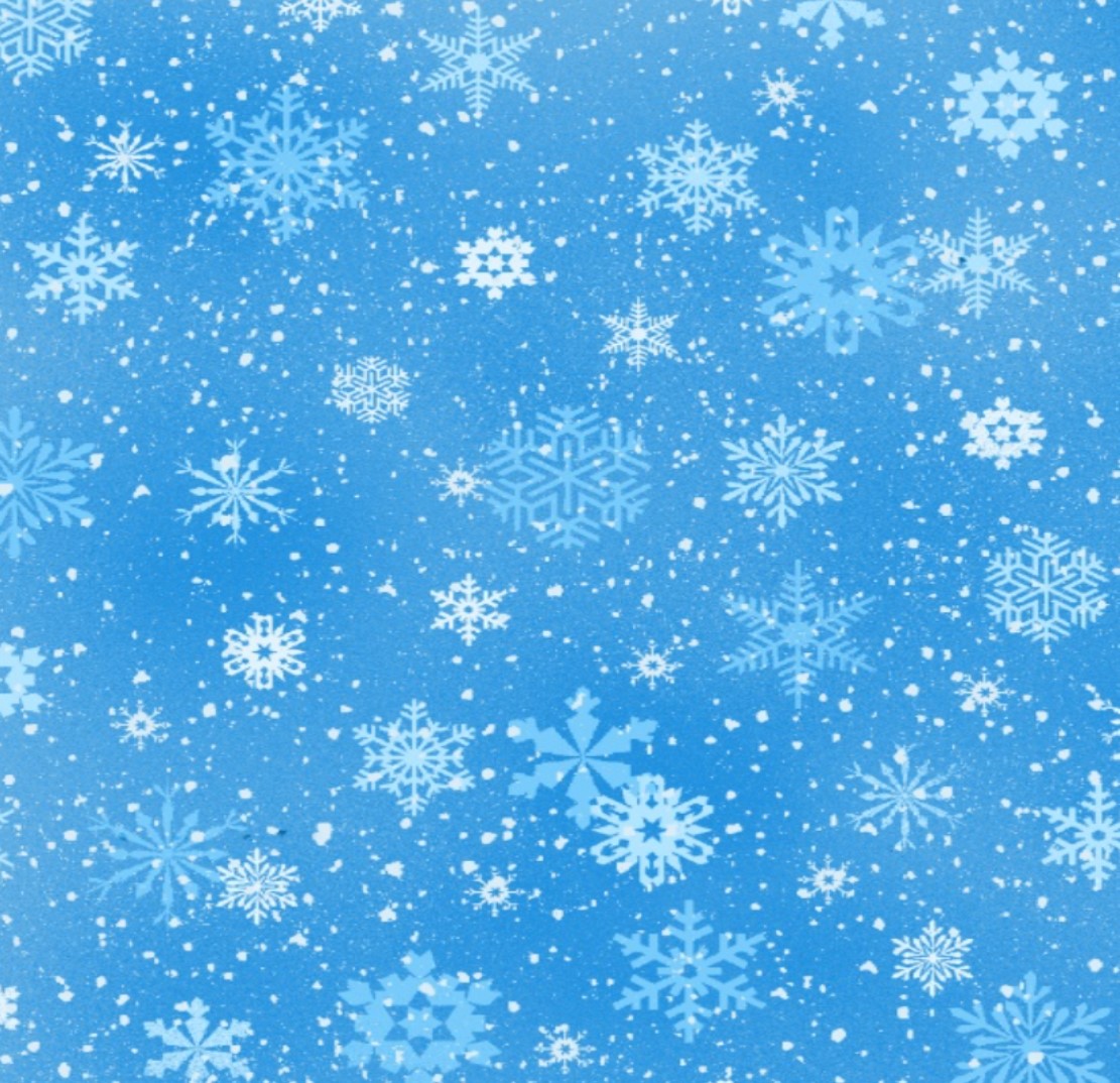 Snowflakes Blue Landscape Medley Elizabeth's Studio Cotton Fabric