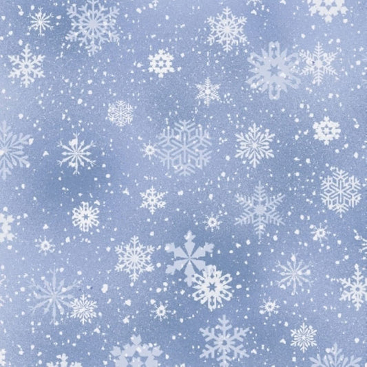 Landscape Medley Snowflakes Silver Elizabeth's Studio Cotton Fabric