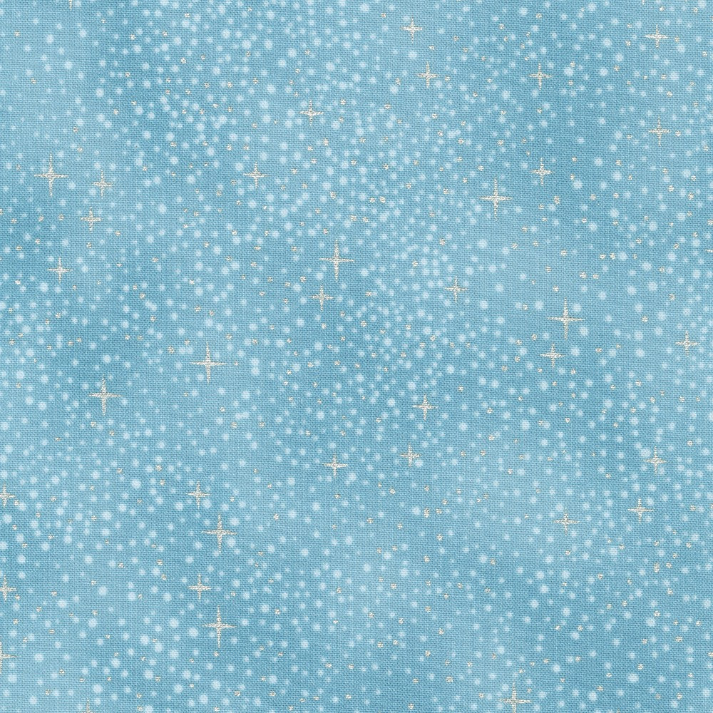 Snowy Brook Stars the Sky Sky Blue Green Robert Kaufman Cotton Fabric | US Fabric Shop