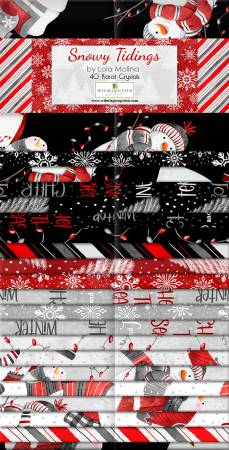 Snowy Tidings 2.5" Strips Karat Crystals Lola Molina Wilmington Prints Cotton Fabric
