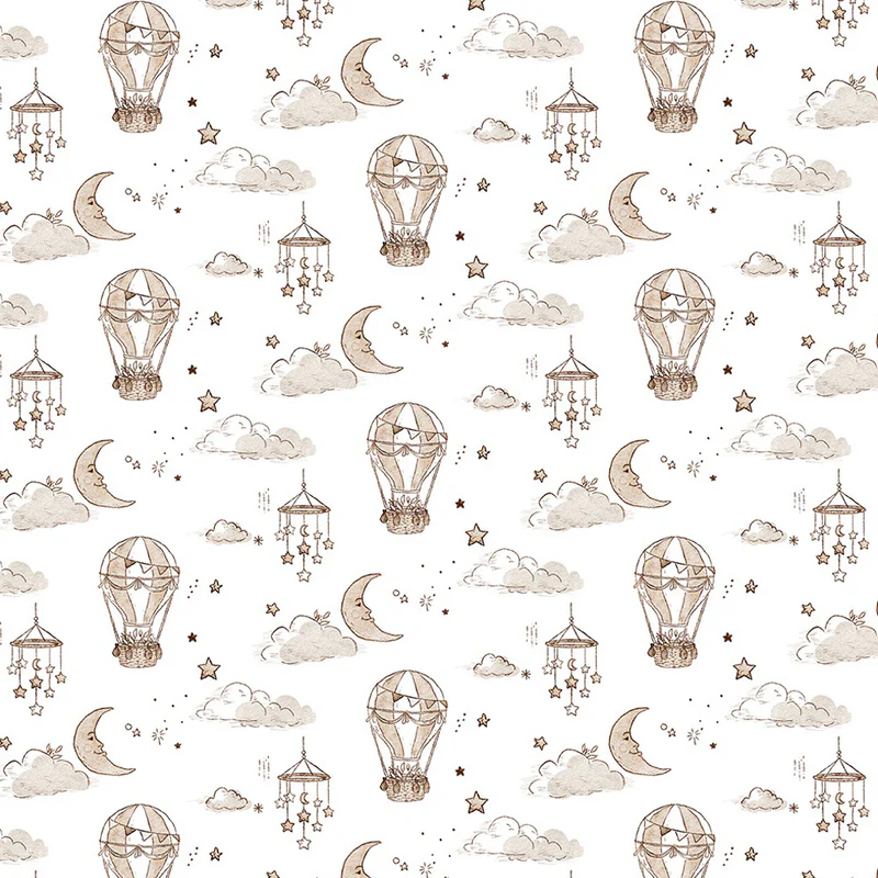 Soaring Dreams Balloons White Jessica Yon Lo Figo Northcott Fabrics Cotton Fabric NC-91240-10
