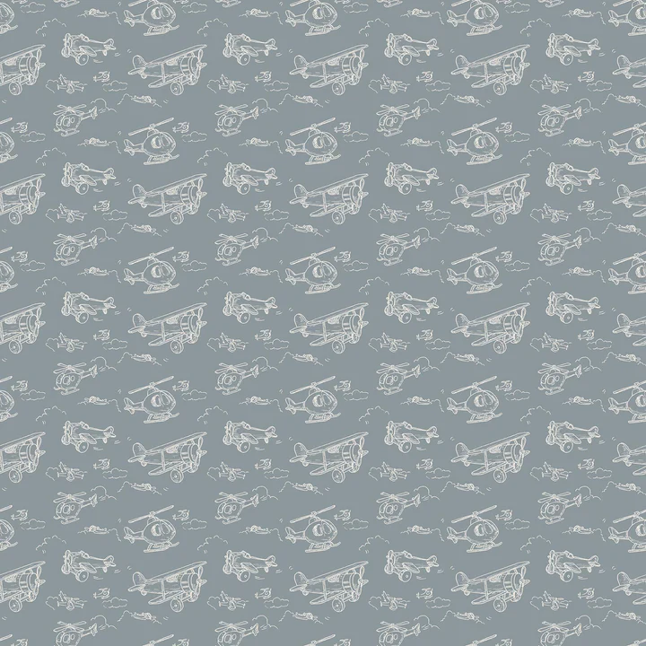 Soaring Dreams Planes Teal Jessica Yon Lo Figo Northcott Fabrics Cotton Fabric NC-91241-62