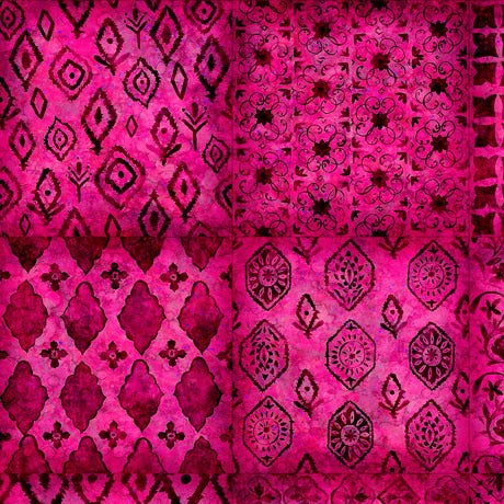 Soiree Patchwork Fuchsia Pink Dan Morris Quilting Treasures Cotton Fabric