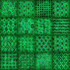 Soiree Patchwork Green Dan Morris Quilting Treasures Cotton Fabric