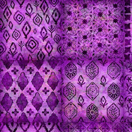 Soiree Patchwork Purple Dan Morris Quilting Treasures Cotton Fabric