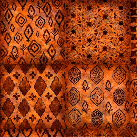 Soiree Patchwork Rust Dan Morris Quilting Treasures Cotton Fabric