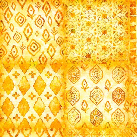 Soiree Patchwork Yellow Dan Morris Quilting Treasures Cotton Fabric