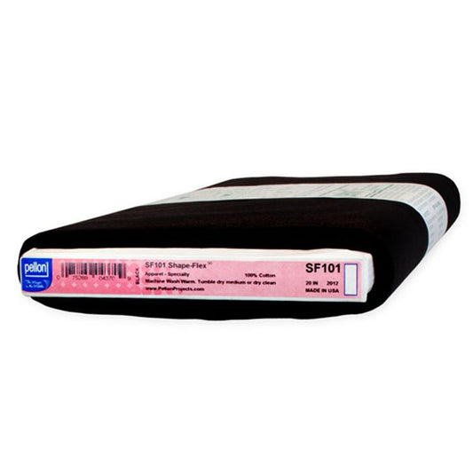 Sold By Bolt-Shape Flex Fusible Woven 20"x25yds Black Pellon Polyester PELLON-SF101-BLACK-FB