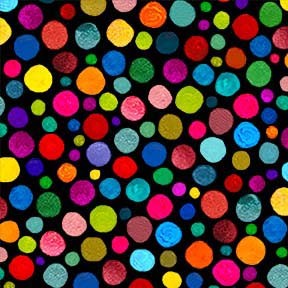 Songbird Garden Colorful Polka Dot Black Katherine Herrel Michael Miller Cotton Fabric MM-DDC12116-BLAC-D