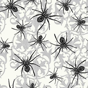 Sophisticated Spiders Cream Springs Creative Cotton Fabric