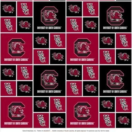 South Carolina Gamecocks NCAA College Box Sykel Cotton Fabric