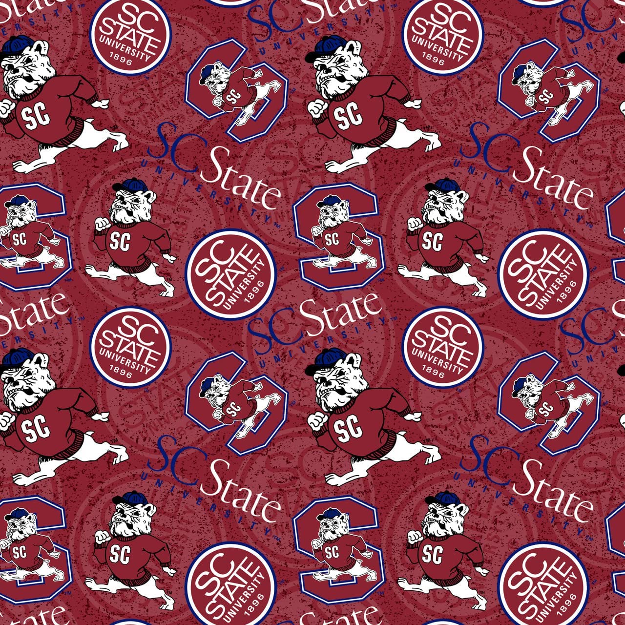 South Carolina State Bulldogs NCAA College Tone on Tone Sykel Cotton Fabric