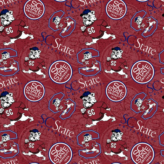 South Carolina State Bulldogs NCAA College Tone on Tone Sykel Cotton Fabric