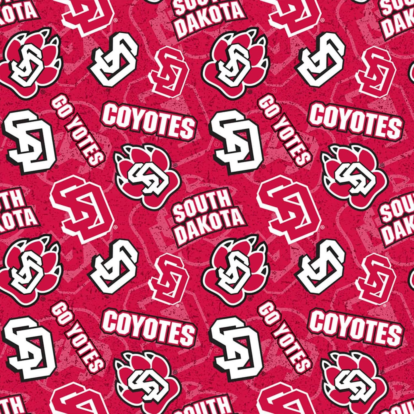 South Dakota Coyotes NCAA College Tone on Tone Sykel Cotton Fabric