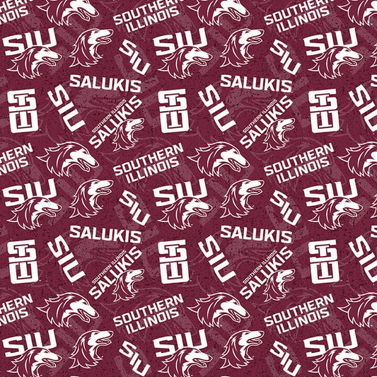 Southeastern Illinois Salukis NCAA College Tone on Tone Sykel Enterprises 43-44 inches wide Cotton Fabric SILL-1178