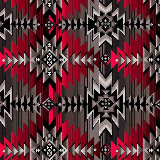 Southwest Blanket Red Aztec Timeless Treasures Cotton Fabric