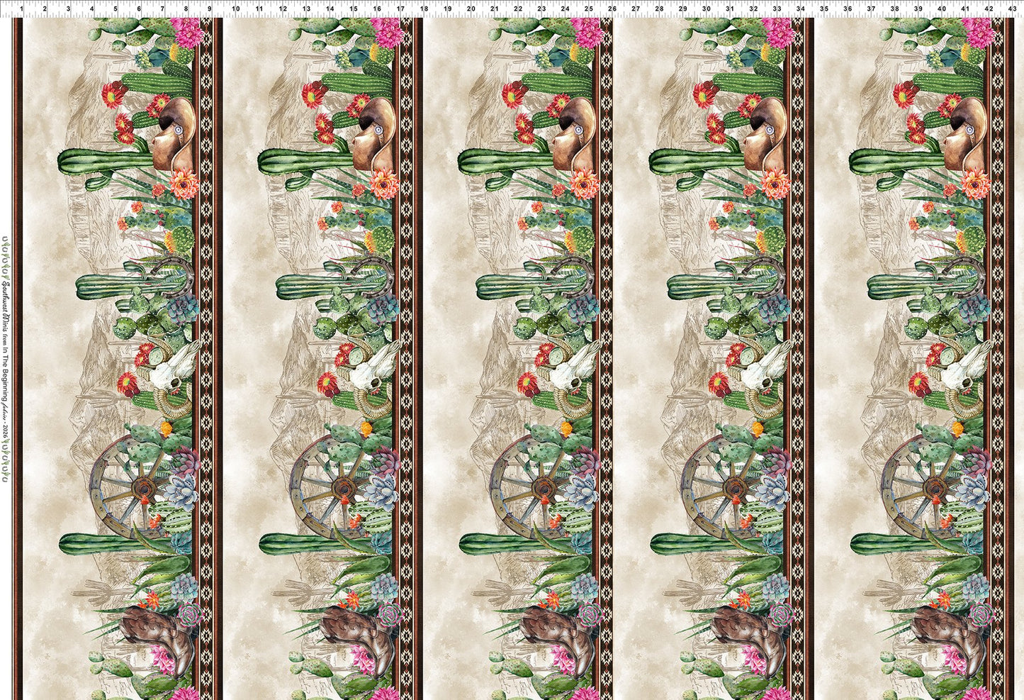 Southwest Minis BorderMulti Jason Yenter In The Beginning Cotton Fabric ITB-1SWM-1
