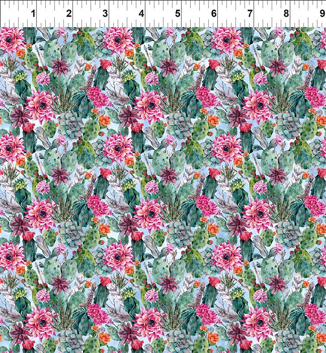 Southwest Minis Cactus FlowerMulti Jason Yenter In The Beginning Cotton Fabric ITB-10SWM-1 | US Fabric Shop