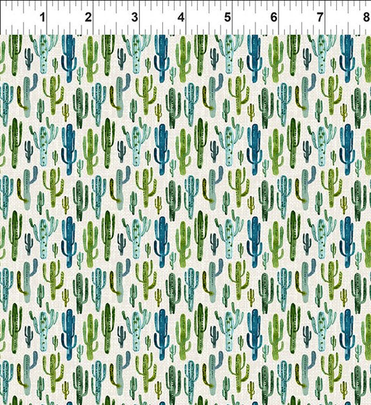 Southwest Minis Modern CactusMulti Jason Yenter In The Beginning Cotton Fabric ITB-17SWM-1
