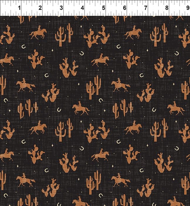 Southwest Minis SilhouettesBlack Jason Yenter In The Beginning Cotton Fabric ITB-4SWM-1 | US Fabric Shop
