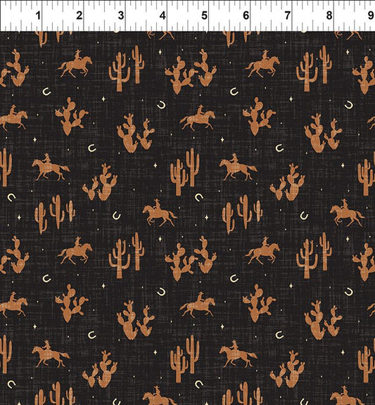 Southwest Minis SilhouettesBlack Jason Yenter In The Beginning Cotton Fabric ITB-4SWM-1