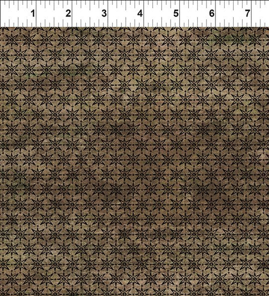 Southwest Minis StarsBrown Jason Yenter In The Beginning Cotton Fabric ITB-18SWM-1