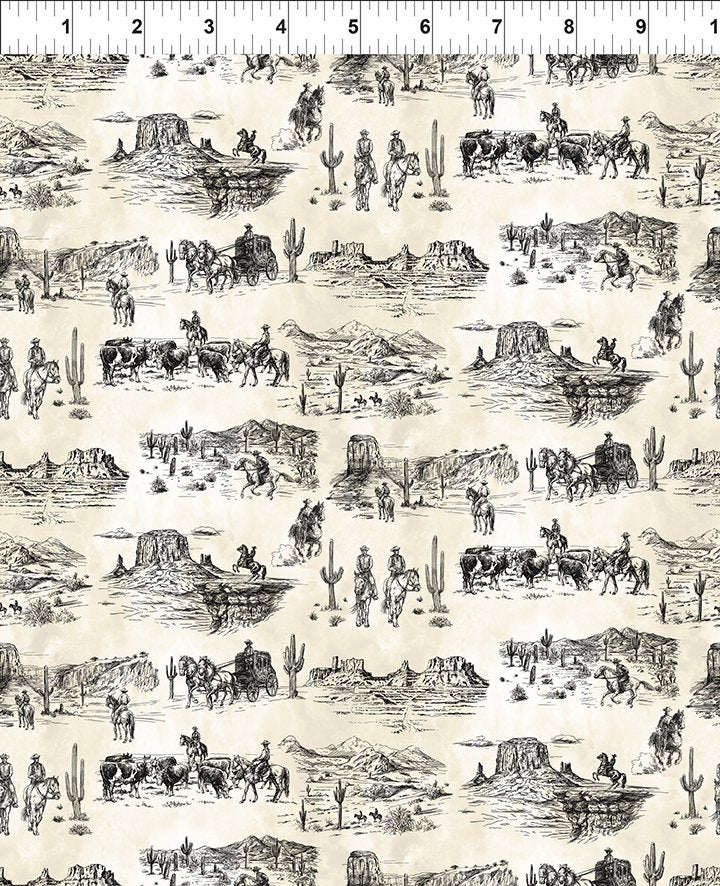 Southwest Minis ToileCream Jason Yenter In The Beginning Cotton Fabric ITB-2SWM-1