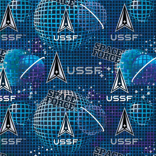 Space Force USSF Allover Multi Sykel Enterprises Cotton Fabric SYK-10542-USSF
