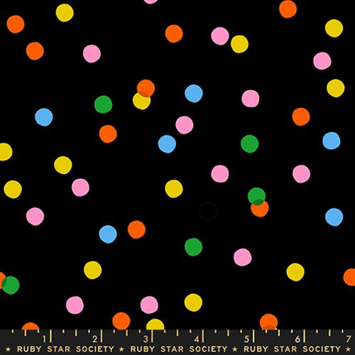 Sparkle Mart Spritz Blenders Vintage Retro Kitsch Black Melody Miller Ruby Star Moda Cotton Fabric MD-RS0123-19