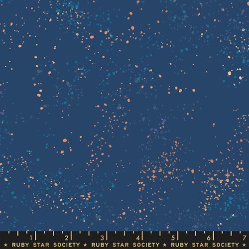 Speckled Metallic Bluebell New Gold Ruby Star Society Moda Cotton Fabric