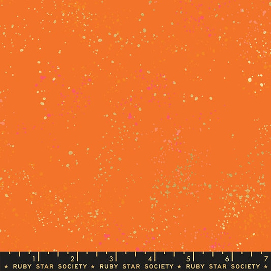 Speckled Metallic Burnt Orange Gold Ruby Star Society Moda Cotton Fabric