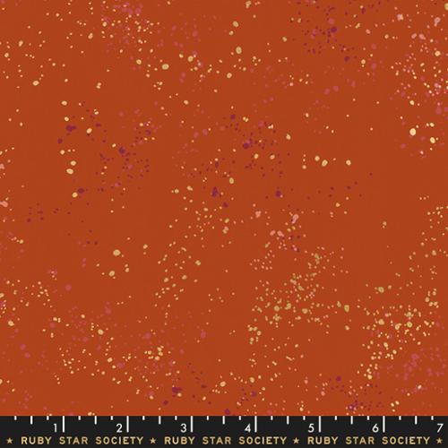 Speckled Metallic Cayenne Red Orange Ruby Star Society Moda Cotton Fabric