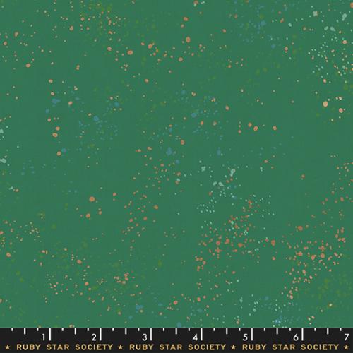 Speckled Metallic Emerald Green Ruby Star Society Moda Cotton Fabric