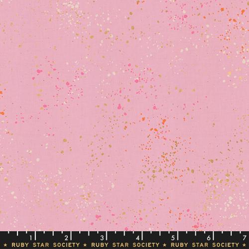 Speckled Metallic Peony Pink Ruby Star Society Moda Cotton Fabric