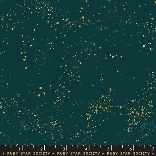 Speckled Metallic Pine Green Ruby Star Society Moda Cotton Fabric